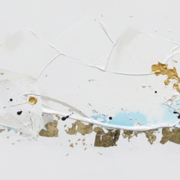 Zabel-White and Gold #2 18x48-Minimalism Collection - web